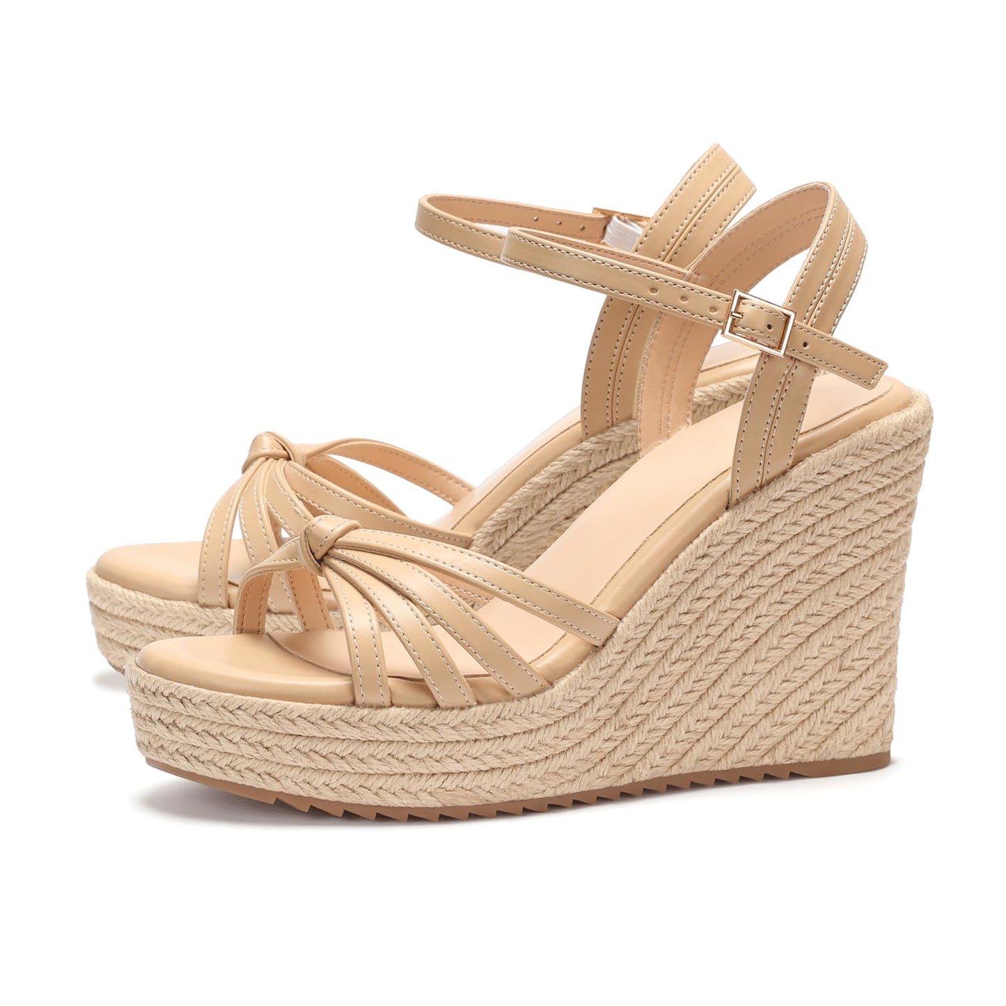 VICKI·VICKI Wedges for Women Platform Sandals Wedge Heels for Sandals Comfortable Summer Espadrille Shoes Ankle Strap&Open Toe