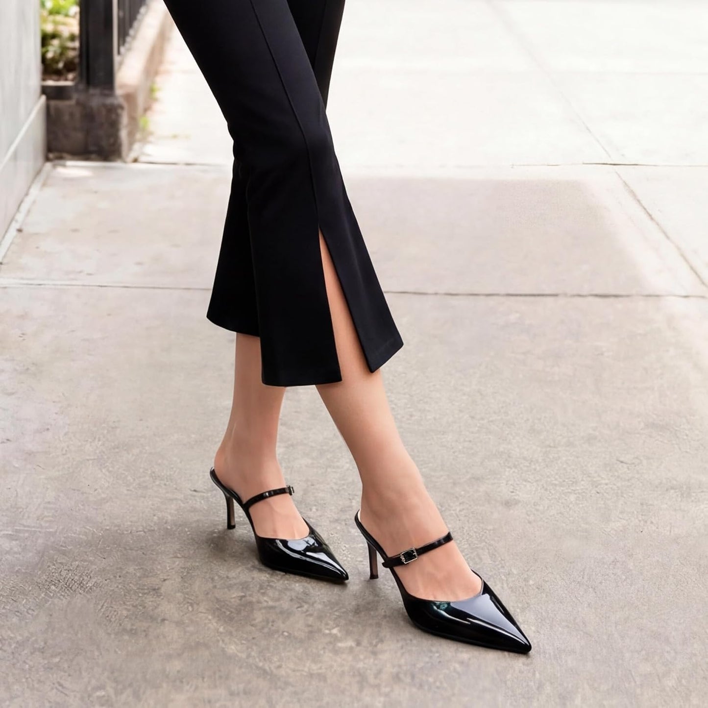 DREAM PAIRS Womens Closed Pointed Toe High Heels Mules | 3.34" Stiletto Women's Pumps Shoes Wedding Work Office Sexy Fashion Heels for Women