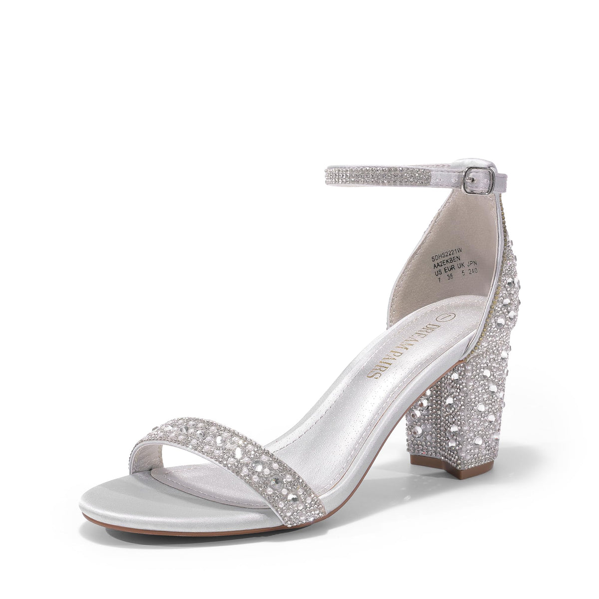 DREAM PAIRS Women's Comfort Block Heel Sandals | Open Toe Adjustable Ankle Strap Chunky Dress Heels, Fashion Heeled Sandals for Prom, Wedding Guest and Formal Events