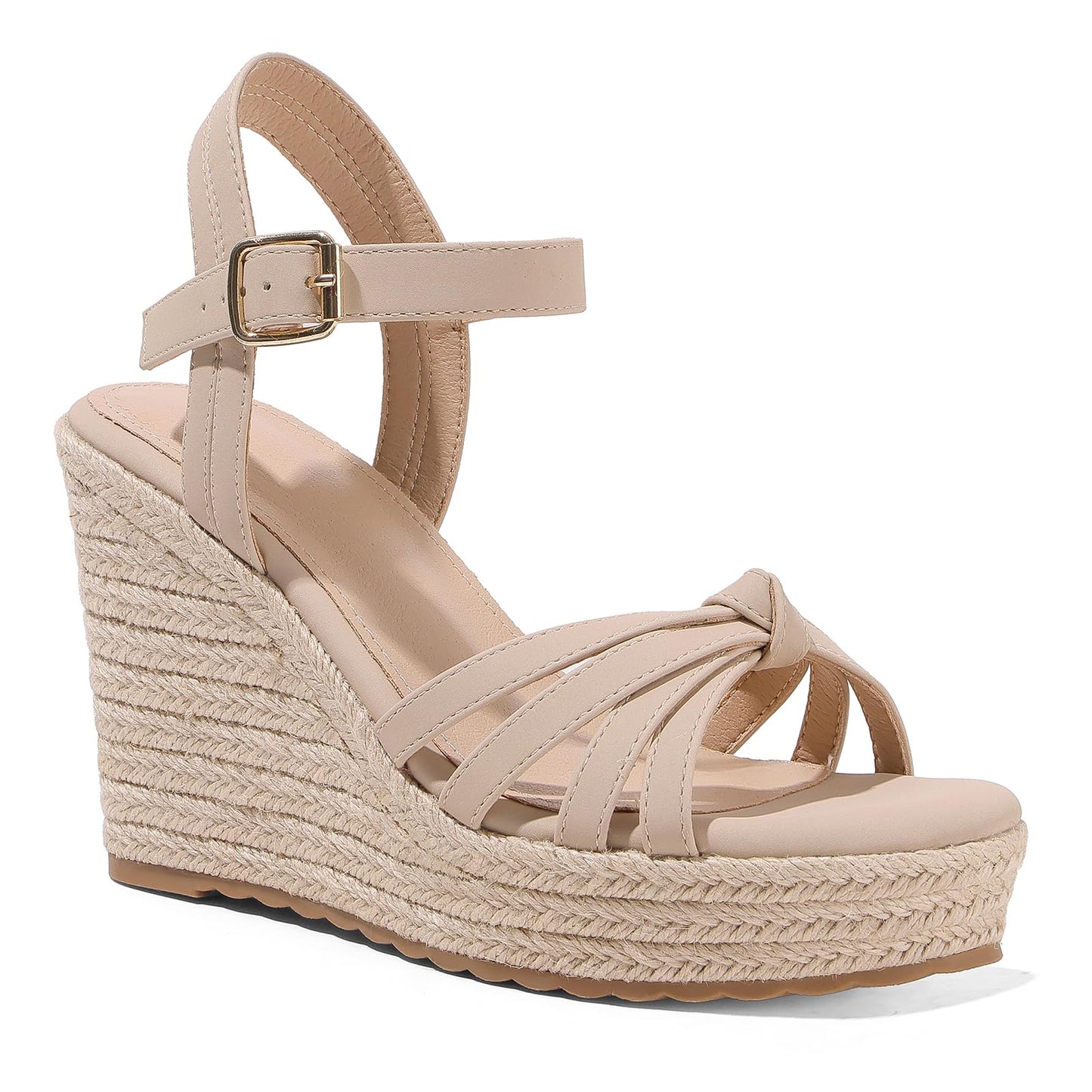 mikarka Wedge Heels Sandals for Women: Open Toe Platform Espadrilles Wedges | Comfortable Beach Summer Shoes, Adjustable Buckle Strap, Cushioned Insole for Daily Wear, Dressy, Casual & Vacation