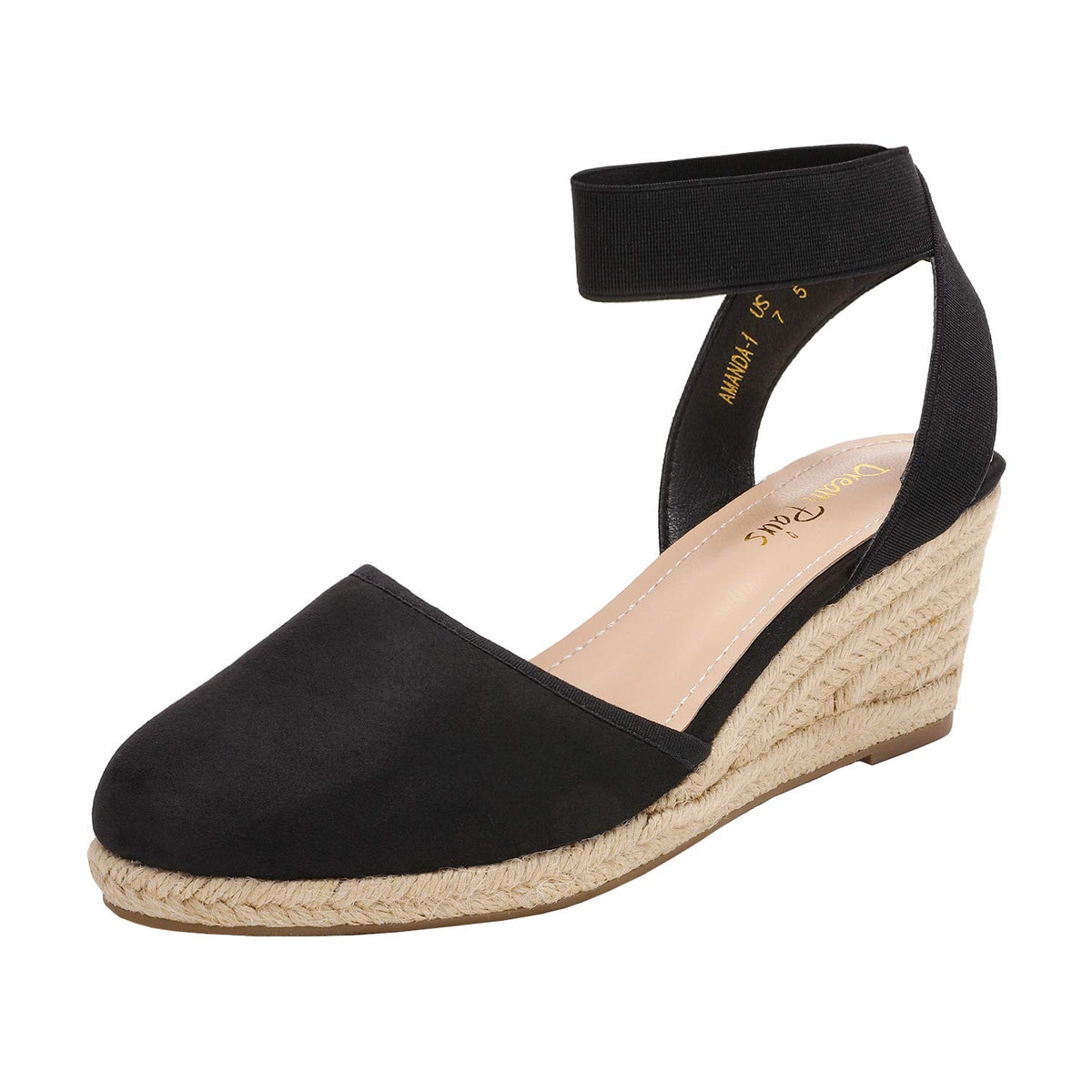 DREAM PAIRS Women's Ankle Strap Wedge Sandals | Espadrilles Sandals, Elastic Ankle Strap, Cushioned Comfort for Summer Outfit, Fashion Dressy Shoes