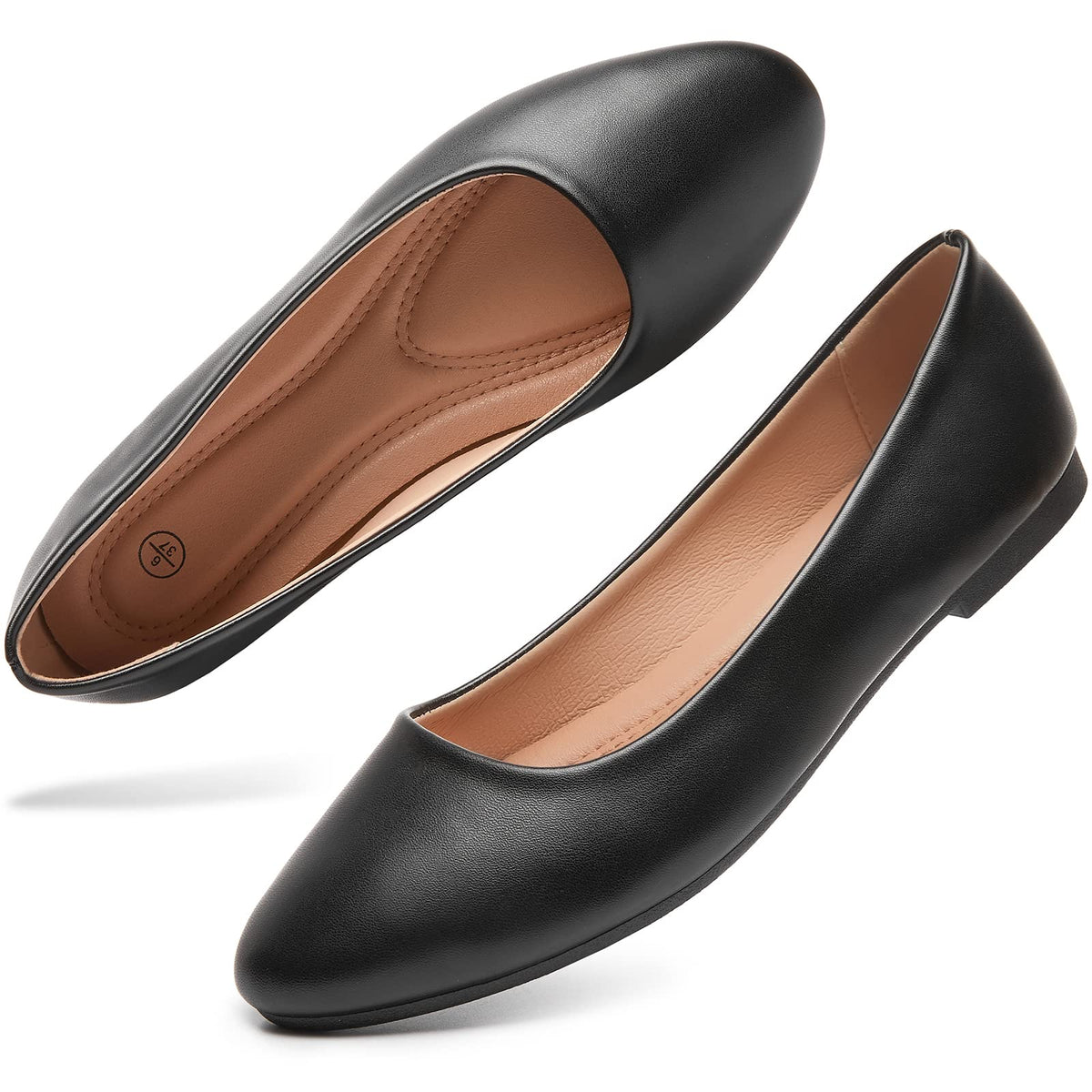 Hash Bubbie Women's Flats Shoes Ballet Flats Dress Shoes Comfortable PU Leather Slip on Shoes for Women