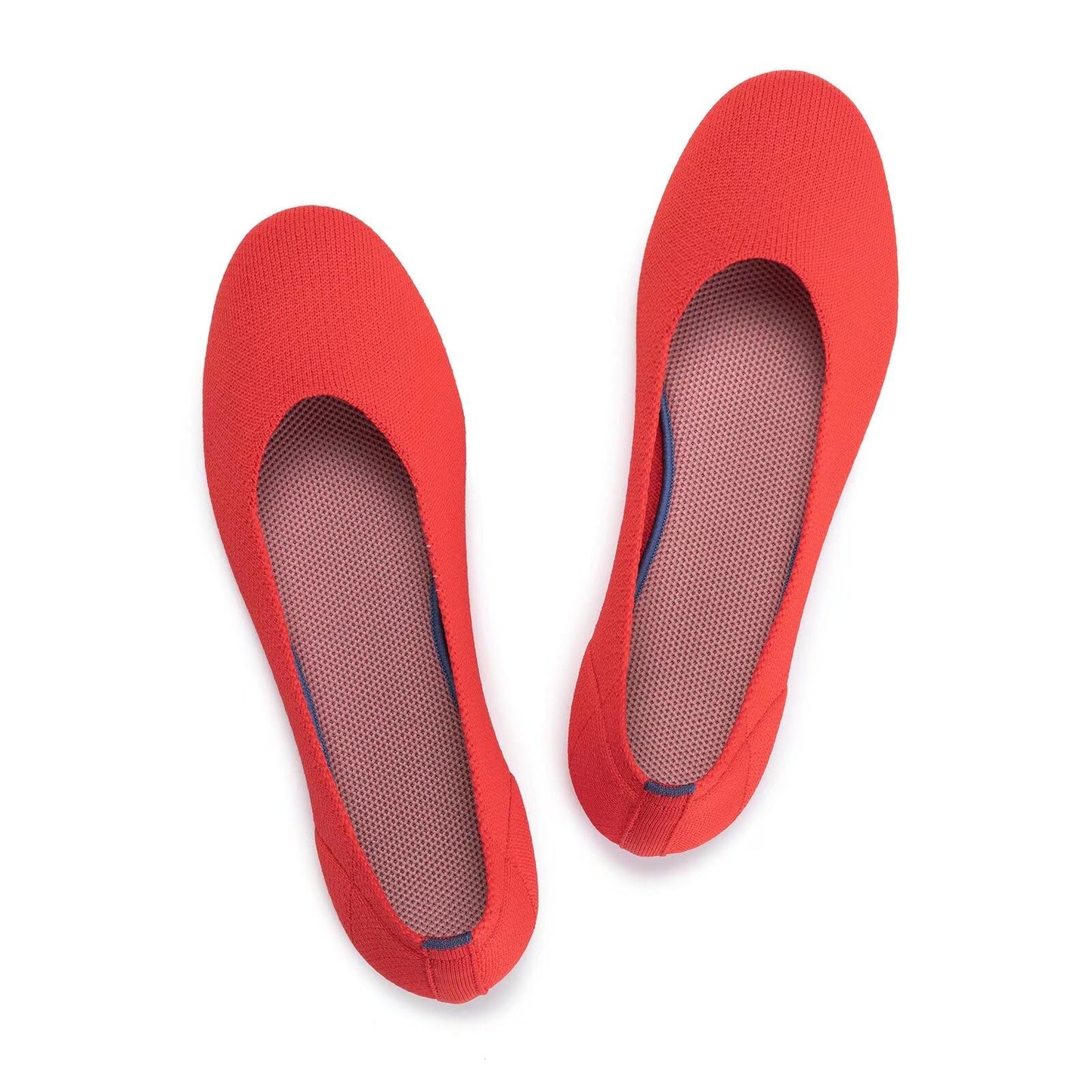 Frank Mully Women’s Ballet Flat Shoes Knit Dress Shoes Round Toe Slip On Ballerina Flats for Woman Low Wedge Comfort Soft
