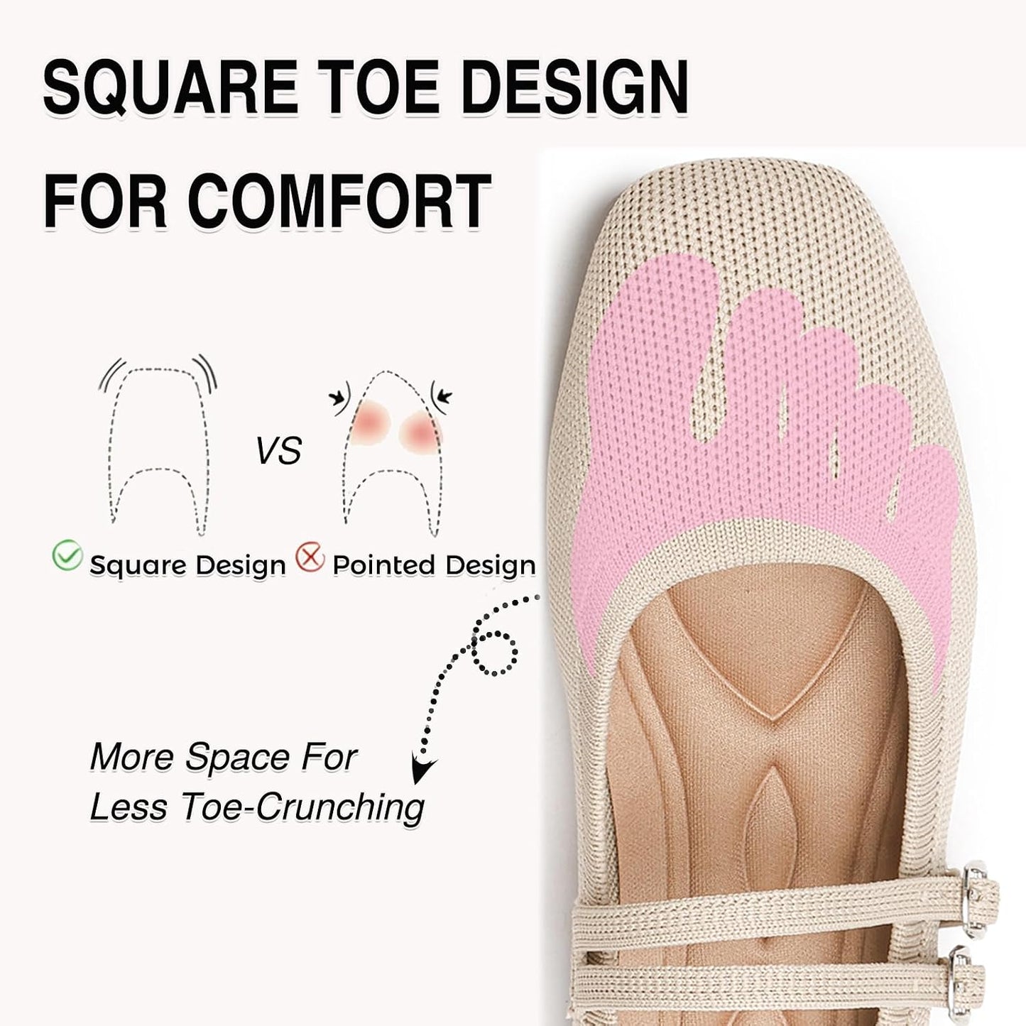 Womens Woven Ballet Flats, Foldable Mary Jane Shoes for Casual Wear | Woven Knit Texture,Breathable Upper,Adjustable Strap,Foldable Travel,Cushioned Sole,Spring Fall Daily Walking Errands