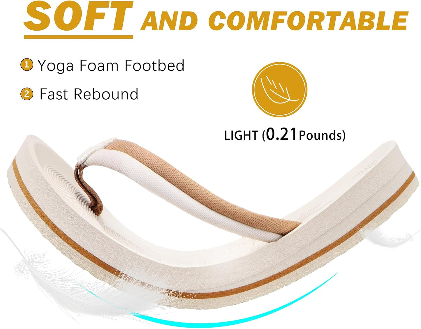 COFACE Flip Flops For Women with Arch Support Comfortable Yoga Mat Orthopedic Sandals Lightweight Womens Flip-Flop