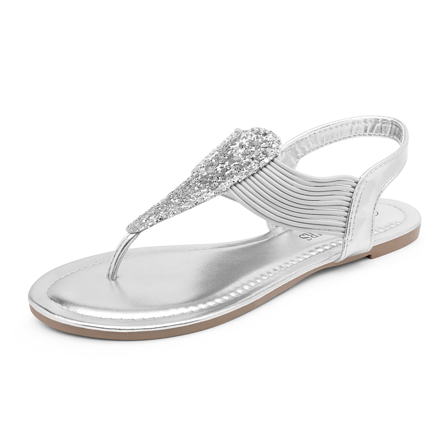 DREAM PAIRS Women's Flat Ankle Strap Sandals | Comfortable Elastic Strappy String Thong T-Strap Dressy Summer Gladiator Sandals for Women