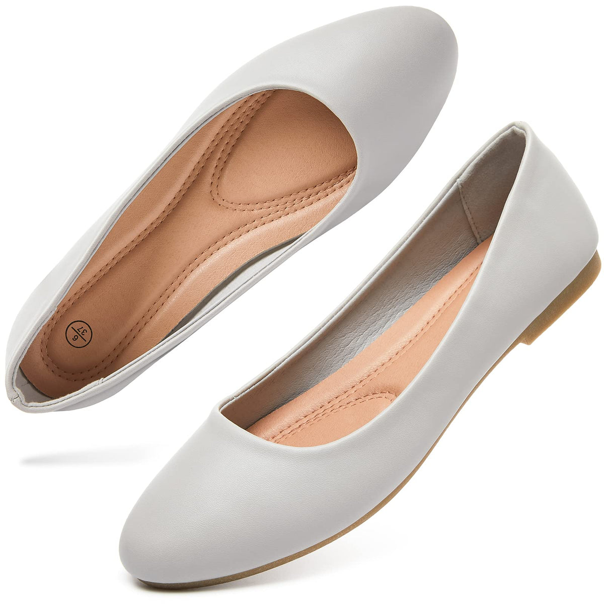 Hash Bubbie Women's Flats Shoes Ballet Flats Dress Shoes Comfortable PU Leather Slip on Shoes for Women