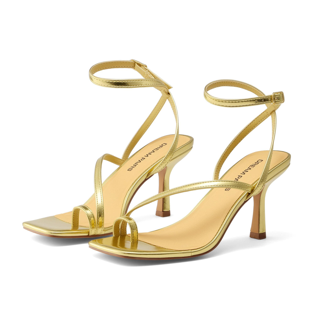 DREAM PAIRS Women's Kitten Low Heel Sandals | Square Open Toe Adjustable Ankle Strappy Summer Sandals, Flip Flop Fashion and Comfortable Dressy Shoes 2026 for Daily Party