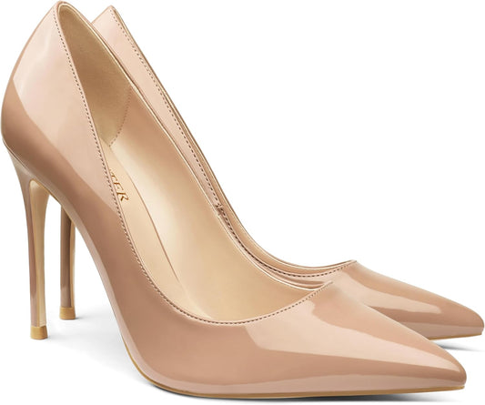 COLETER Women's 4 Inch Pumps Pointed Toe Dress Shoes Slip On Stiletto Pumps | Closed Toe Stiletto High Heel Pumps, Elegant Dress Heels for Business Casual, Formal, Evening Party
