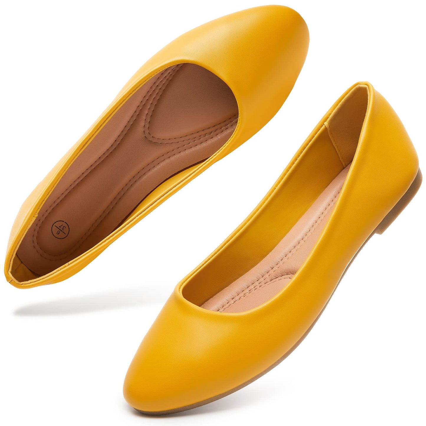 Hash Bubbie Women's Flats Shoes Ballet Flats Dress Shoes Comfortable PU Leather Slip on Shoes for Women