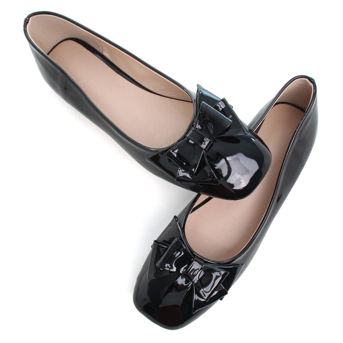 Dear Time Women's Casual Foldable Ballet Flats Square Toe Ballerina Flats Shoes Comfortable