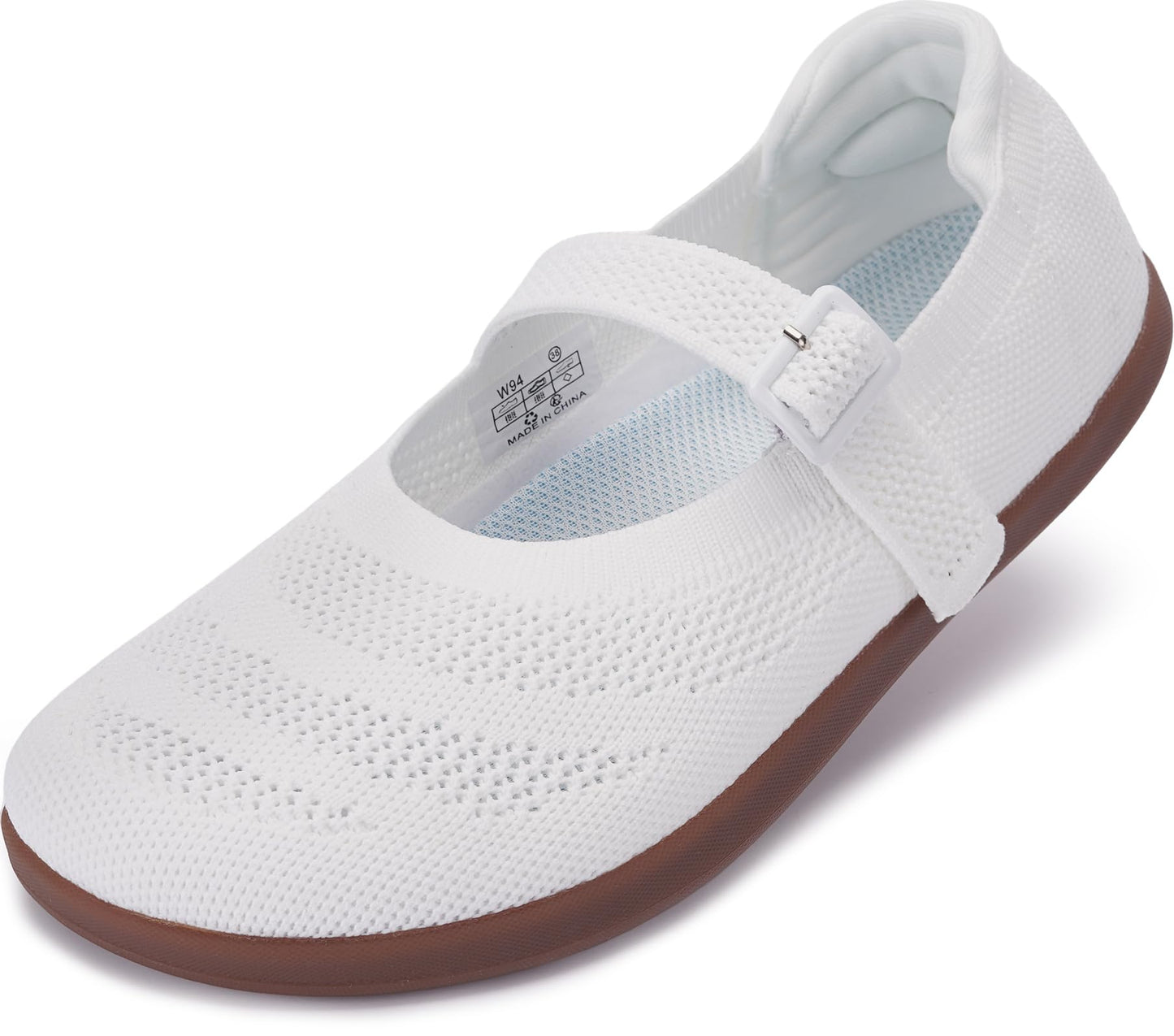 WHITIN Women's Barefoot Mary Jane Flats Wide Toe Box W94 | Toe Freedom for Wide Feet, Zero Drop for Natural Walking, All-Day Comfort for Office, Dress, Business Casual, Wedding