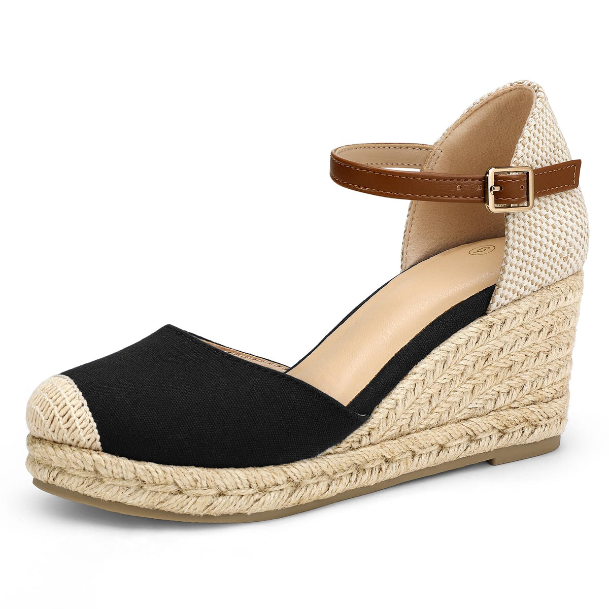 mysoft Women's Platform Espadrille Wedge Sandals Closed Toe Summer Shoes | Comfortable Fit,2.76 Inch Heel,Breathable,Adjustable Ankle Strap Buckle,Non-Slip Rubber,Casual Walking Vacation