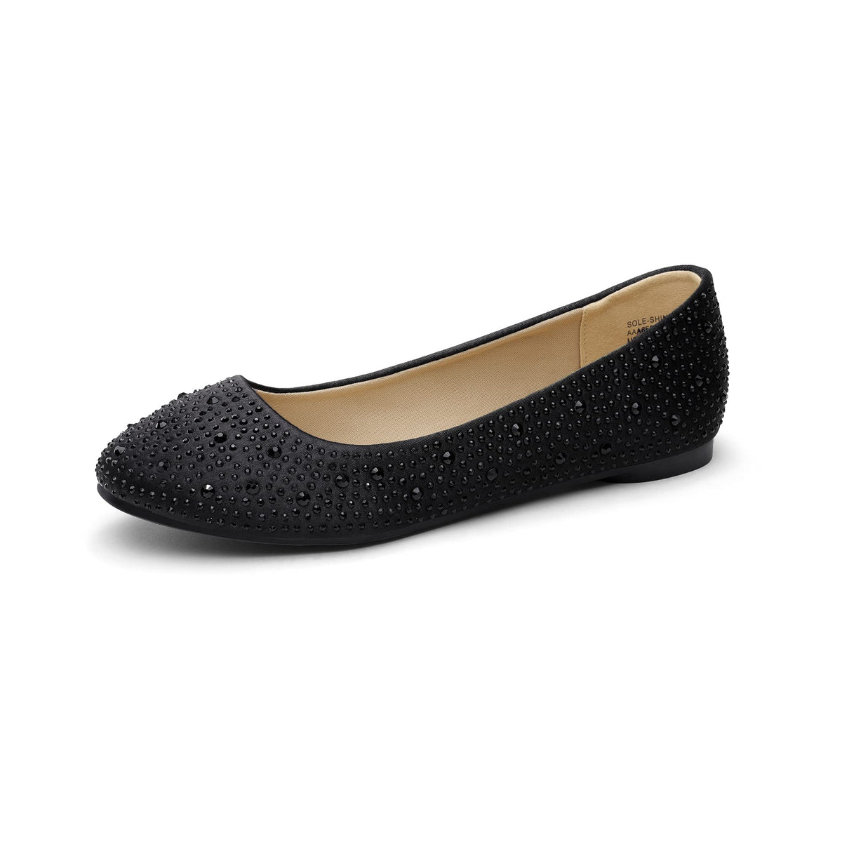 DREAM PAIRS Ballet Flats for Women Rhinestone Round Toe Slip-On Dressy Comfortable Shoes for Wedding Formal Prom Daily Work