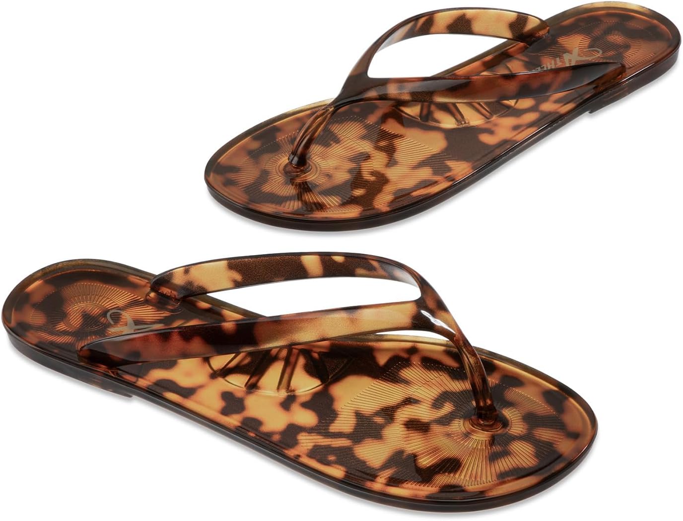 Athlefit Women's Jelly Flip Flops Summer Beach Thong Sandals | Quick-Dry Casual Beach Pool Flat Sandals,Slip On Lightweight Casual Slides,Travel Walking Cute Round Toe Jelly Shoes