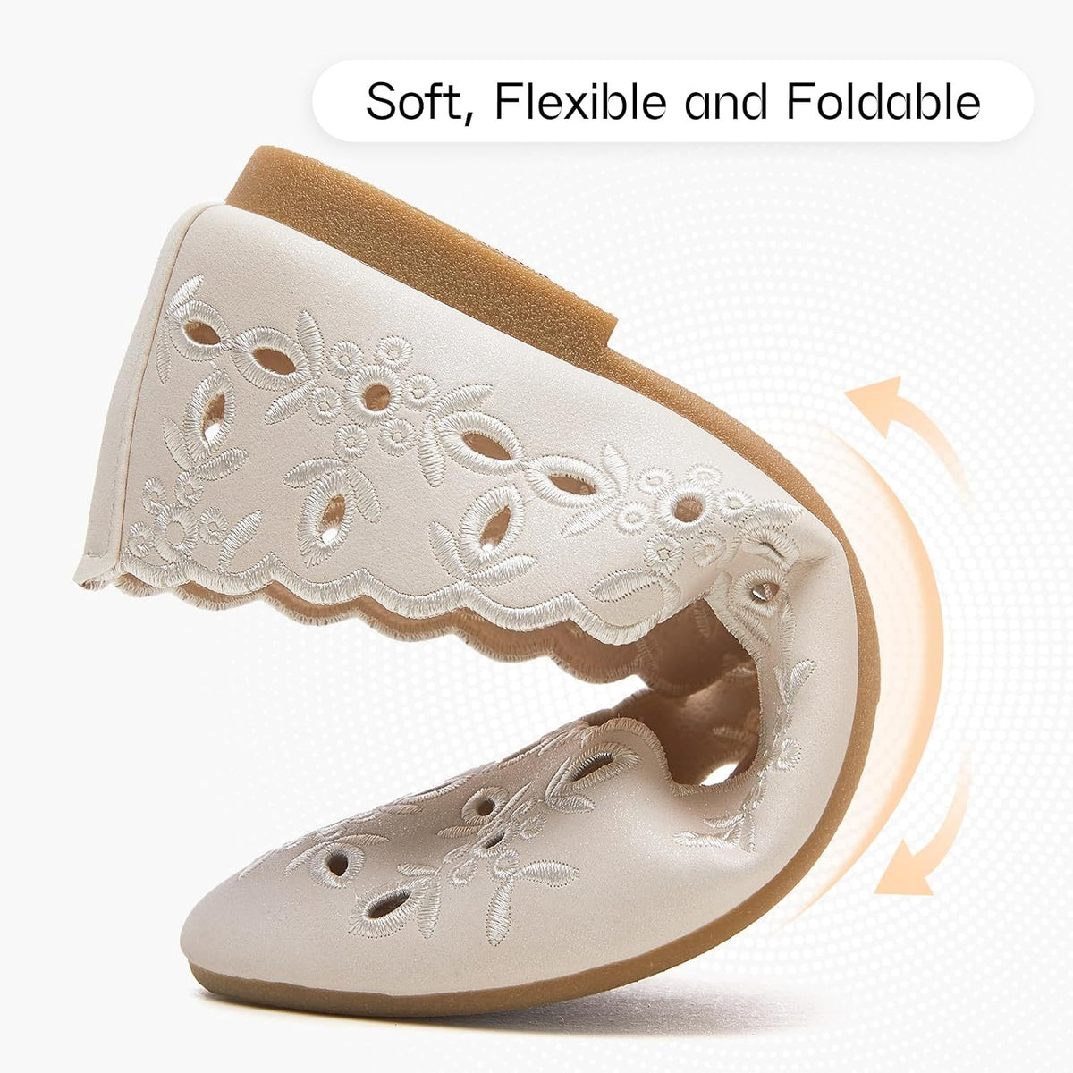 Shupua Womens Flats Ballet Flats for Women Comfortable Slip on Dress Shoes | Dressy Casual Loafers, Breathable, Summer, Round Toe, PU Leather, Floral Eyelets, Comfort, Close Toe, Ladies
