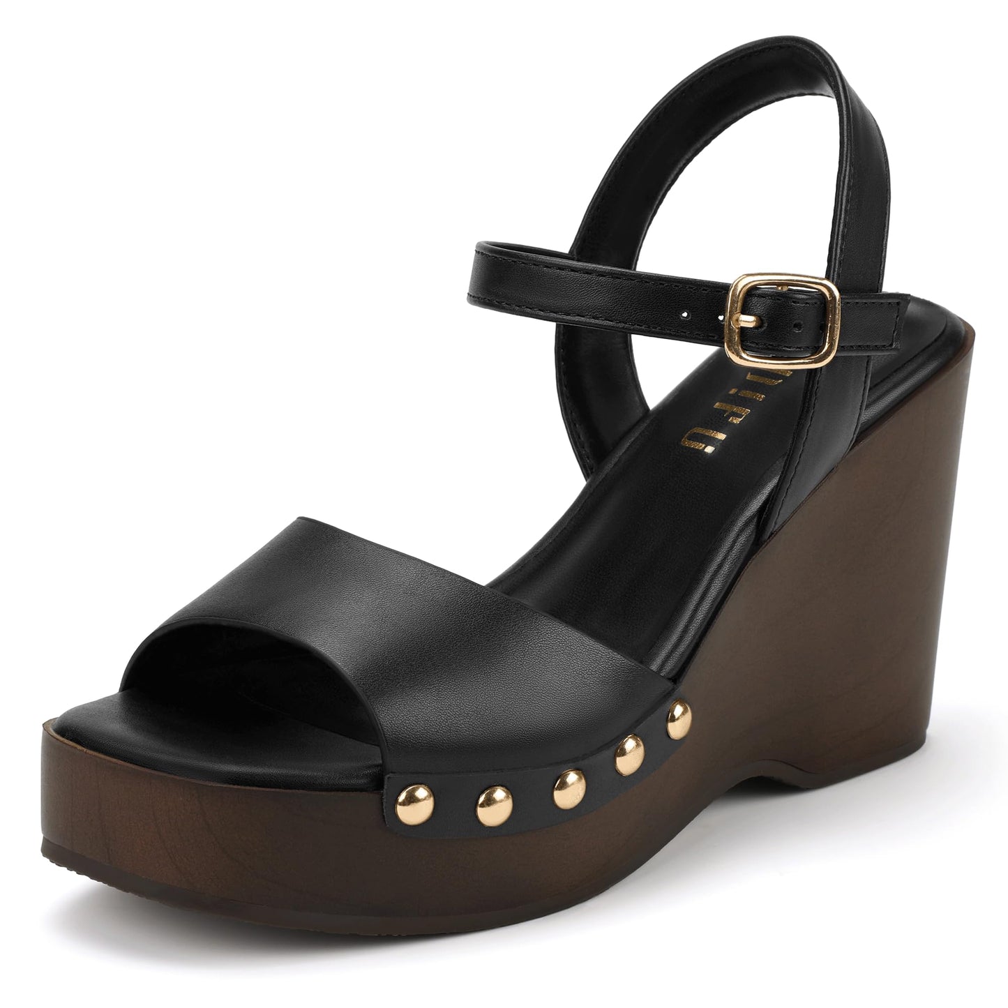 IDIFU IN4 Wedge Sandals for Women Platform Wedge Heels Square Open Toe Dressy Wedges Comfortable Summer Beach Vacation Sandals