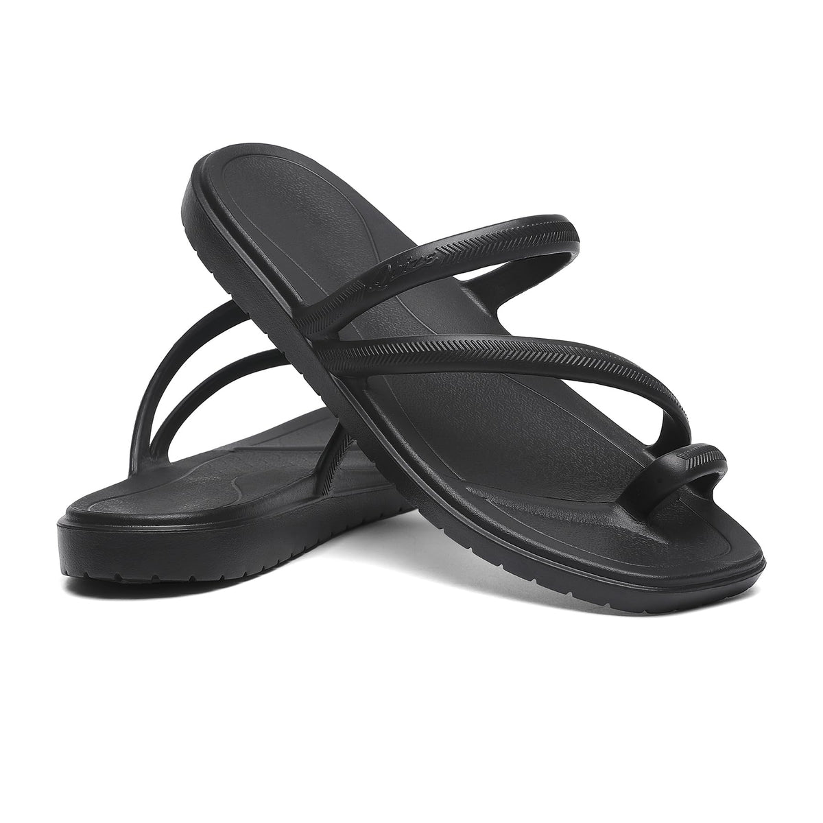 SOSOWHLTE Women’s Square Toe Slides with Arch Support Beach Thong Sandals | Summer,Non-Slip,Toe Loop Sandals, Flexible Straps, Pool, Garden, Camping, Travel, Daily Wear, Walking, Shower