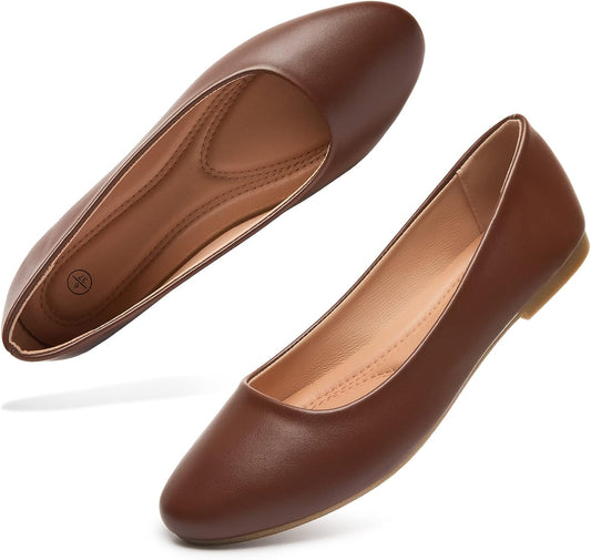 Hash Bubbie Women's Flats Shoes Ballet Flats Dress Shoes Comfortable PU Leather Slip on Shoes for Women
