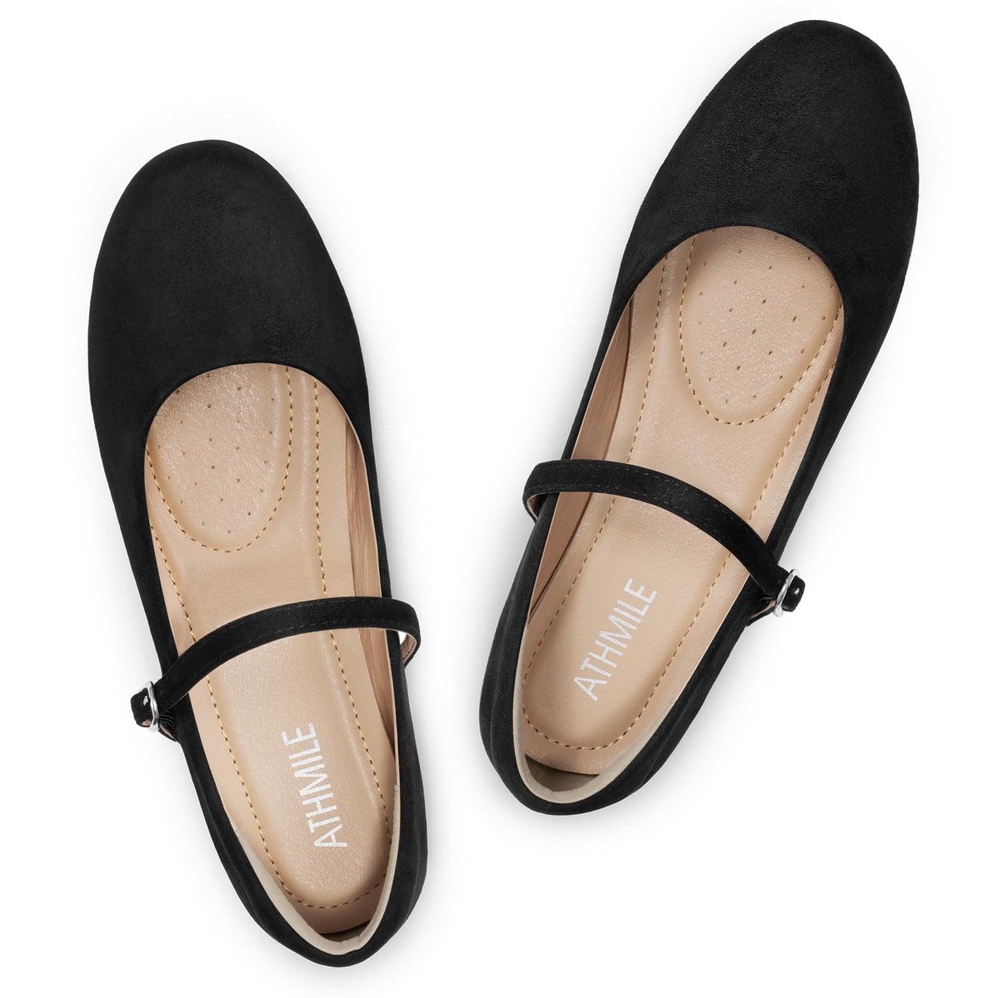 Women‘s Mary Jane Shoes, Ballet Flats for Women, Square Toe Shoes for Women | Comfortable Dressy Adjustable Buckle Strap for Work Office business Casual, Memory Foam PU Sole Slip Resistant Wedding Party