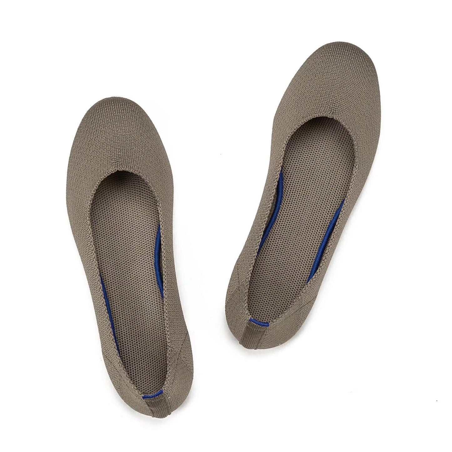 Frank Mully Women’s Ballet Flat Shoes Knit Dress Shoes Round Toe Slip On Ballerina Flats for Woman Low Wedge Comfort Soft