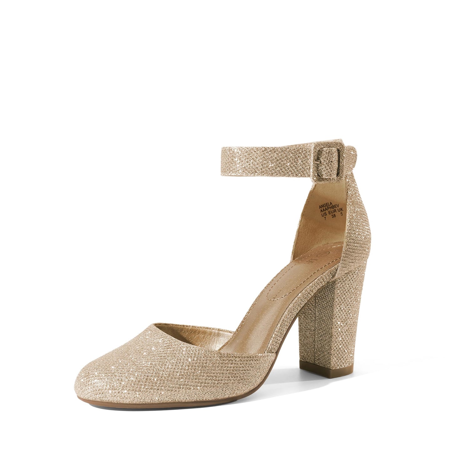 DREAM PAIRS Women's High Heel Chunky Pumps Shoes | Ankle Strap Closed Round Toe Chunky Heels Wedding Pumps Shoes for Women