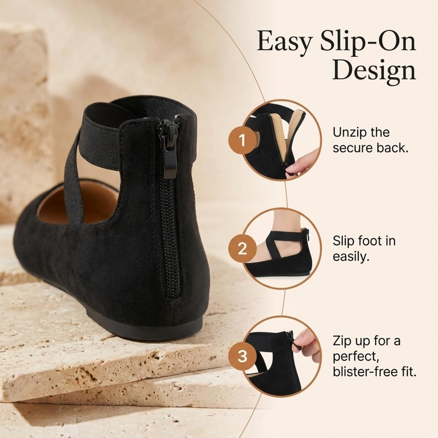 EMMA NEW YORK Ankle Strap Flats for Women | Foam Cushioned Insole, Criss Cross Elastic Strap, Dressy Mary Jane Style