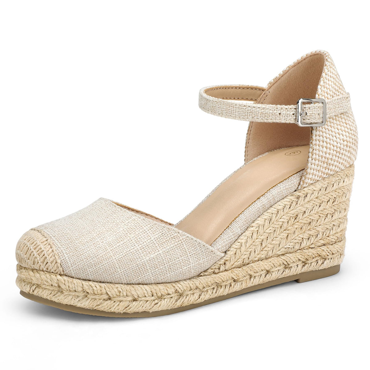 mysoft Women's Platform Espadrille Wedge Sandals Closed Toe Summer Shoes | Comfortable Fit,2.76 Inch Heel,Breathable,Adjustable Ankle Strap Buckle,Non-Slip Rubber,Casual Walking Vacation