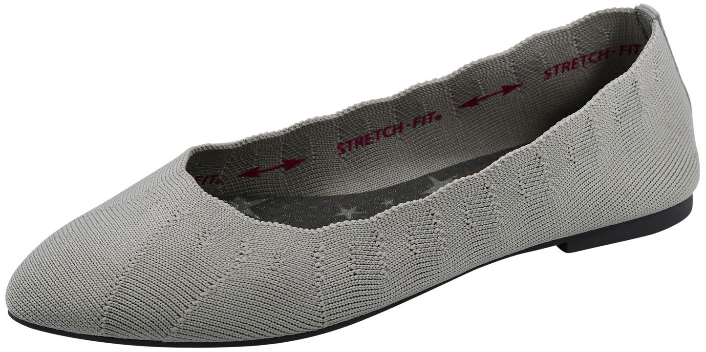 Skechers Women's Cleo Bewitch Ballet Flat | Modern Comfort Casual, Air-Cooled Memory Foam, Stretch Fit, Machine Washable, Vegan