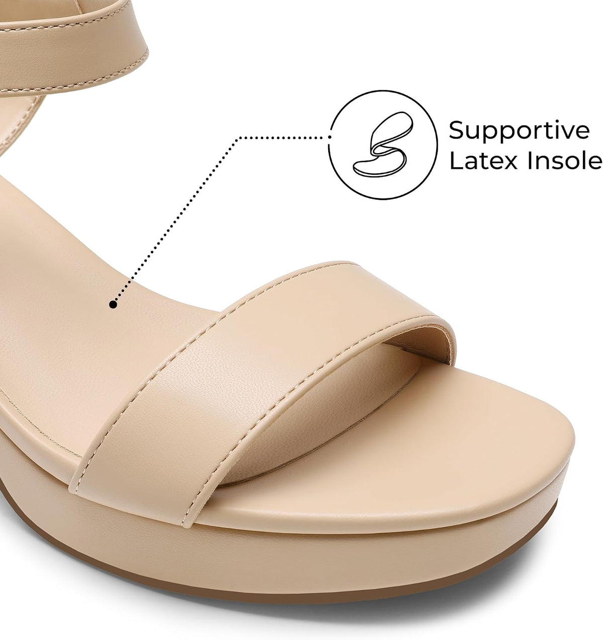 DREAM PAIRS Women's Platform Block Chunky Heels Sandals | Open Square Toe Ankle Strap Heel Fashion Wedding Party Dress Sandals Shoes 2.56-inch Block Heel and a 0.71-inch Platform