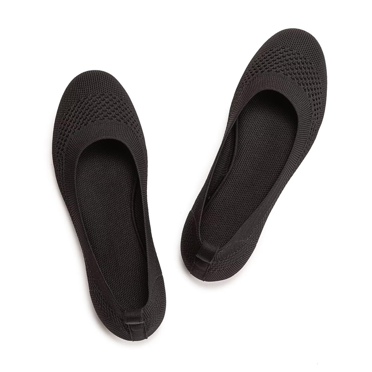 Frank Mully Women’s Ballet Flat Shoes Knit Dress Shoes Round Toe Slip On Ballerina Flats for Woman Low Wedge Comfort Soft
