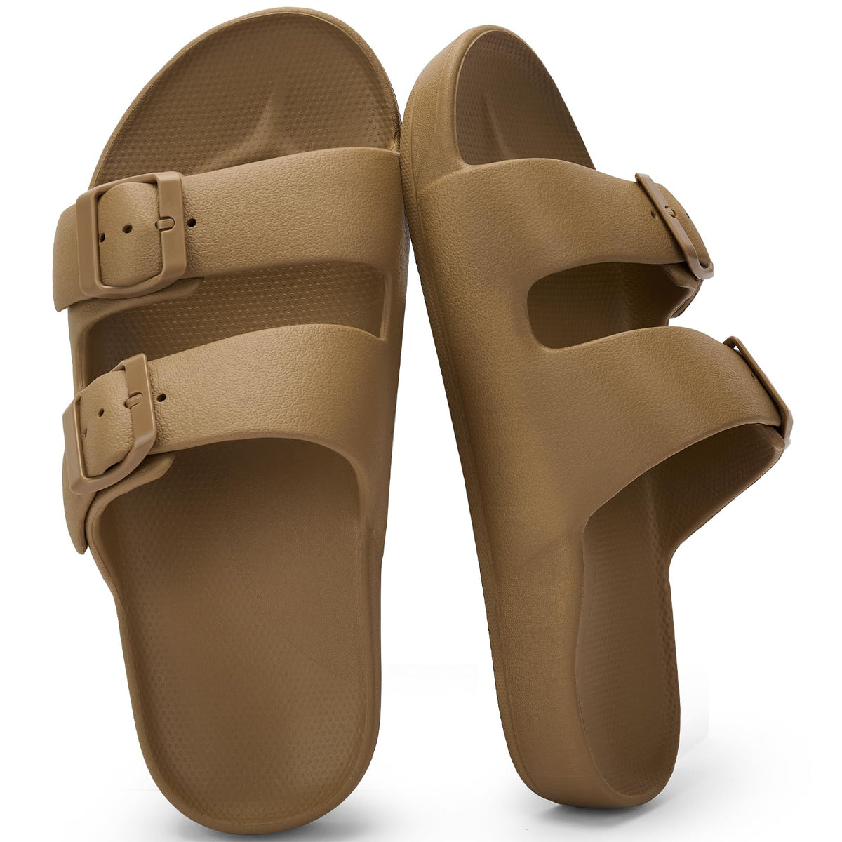 Womens Comfortable Arch Support Beach Sandals Waterproof Eva Slides | Adjustable Double Buckles,Quick Dry,Summer Walking Slides,Non Slip,Lightweight,Pool Sandals,Shower Outdoor Shoes