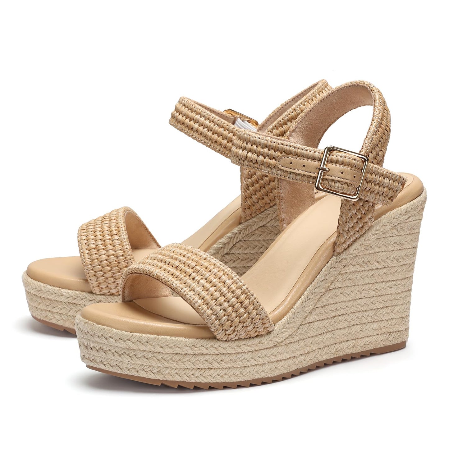 VICKI·VICKI Women's Platform Sandals Wedge Ankle Strap Open Toe Sandals
