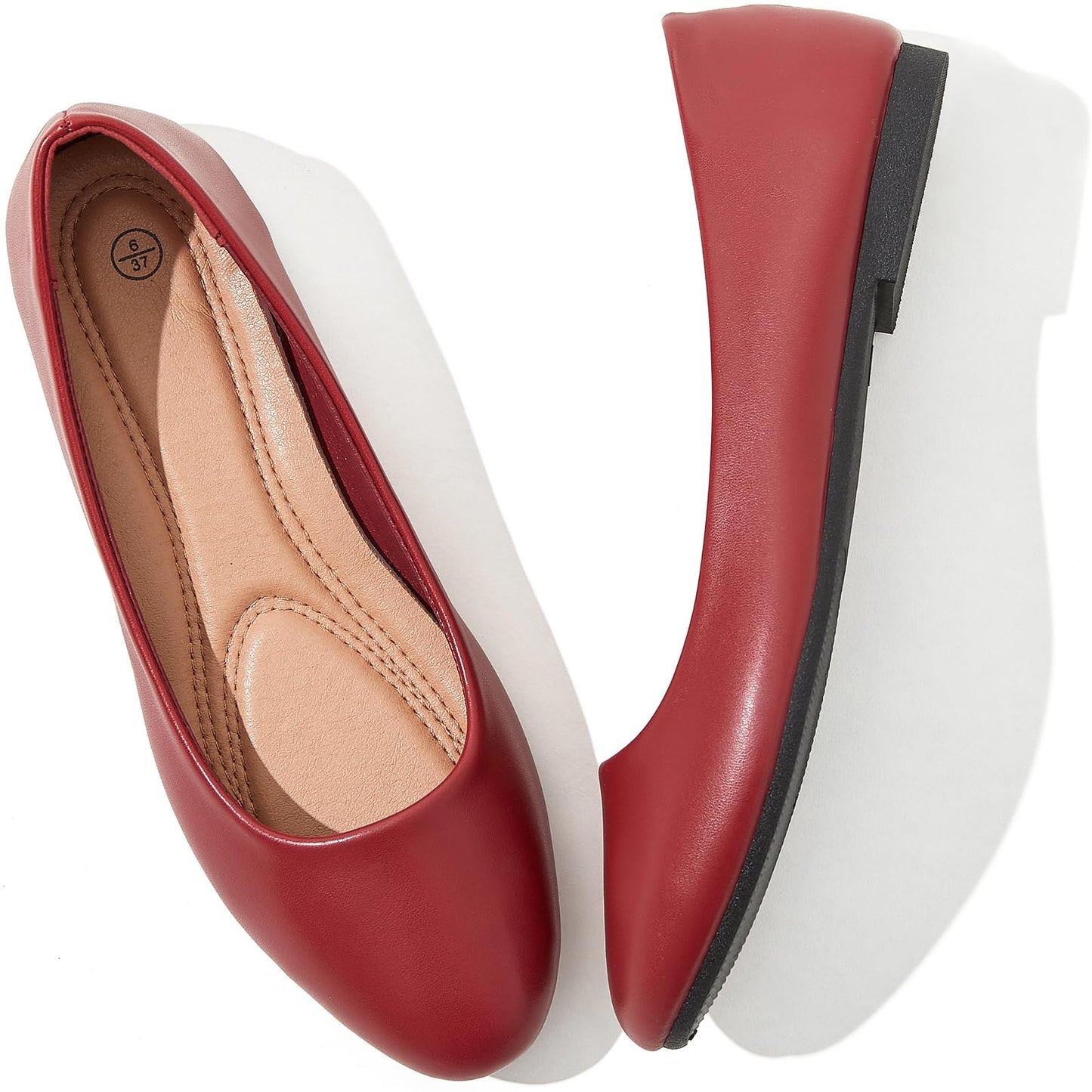 Women's Ballet Flats Shoes Dress Slip on Shoes | PU Leather Teacher Business Casual Loafers Non Slip Low Heel Dressy