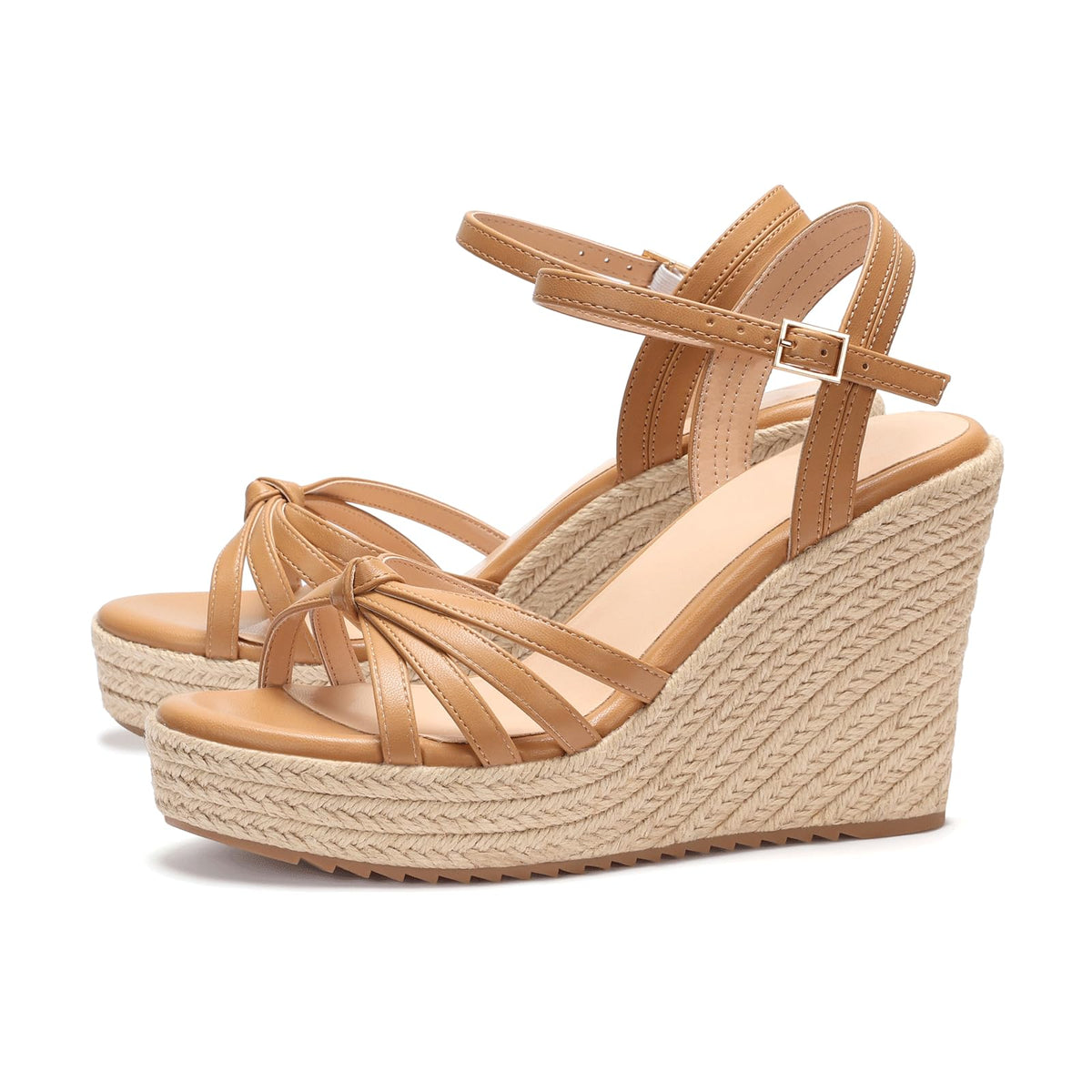 VICKI·VICKI Wedges for Women Platform Sandals Wedge Heels for Sandals Comfortable Summer Espadrille Shoes Ankle Strap&Open Toe
