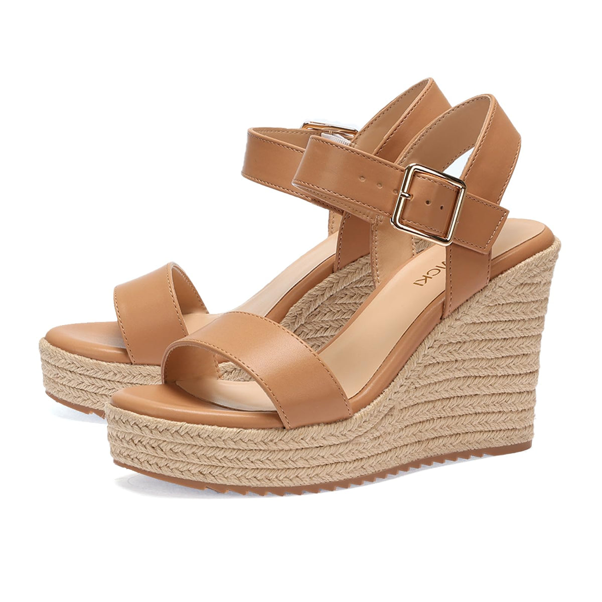 VICKI·VICKI Women's Platform Sandals Wedge Ankle Strap Open Toe Sandals