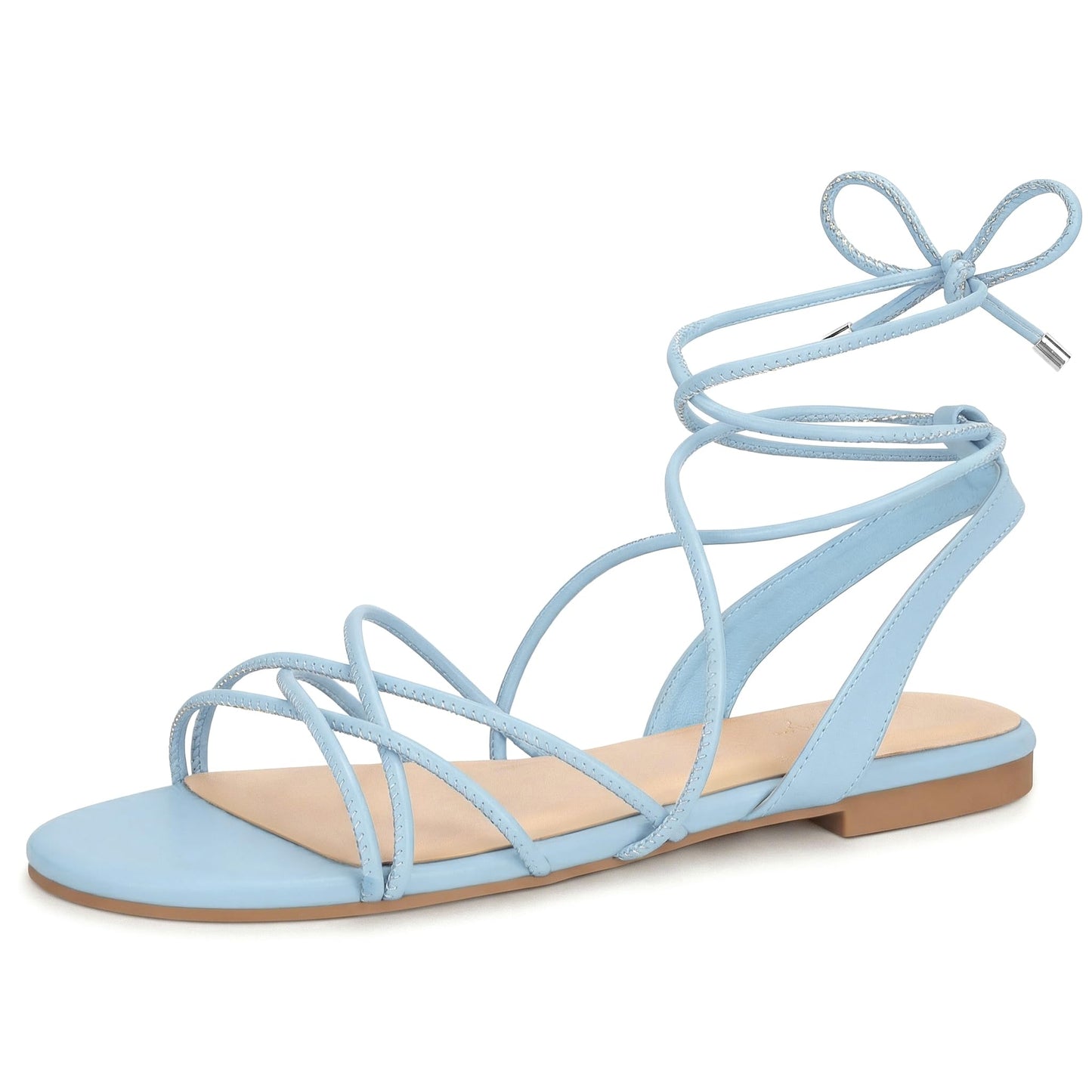 PARTY Women's Strappy Sandals Gladiator Lace Up Flats Summer Wrap Open Toe Tie Up Shoes
