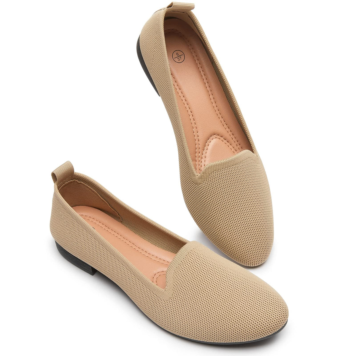 BABUDOG Women's Flats Shoes Mesh Slip on Loafers Soft Memory Foam Flats | Breathable Mesh Slip on Loafers,Casual Comfortable Dress Shoes for Work