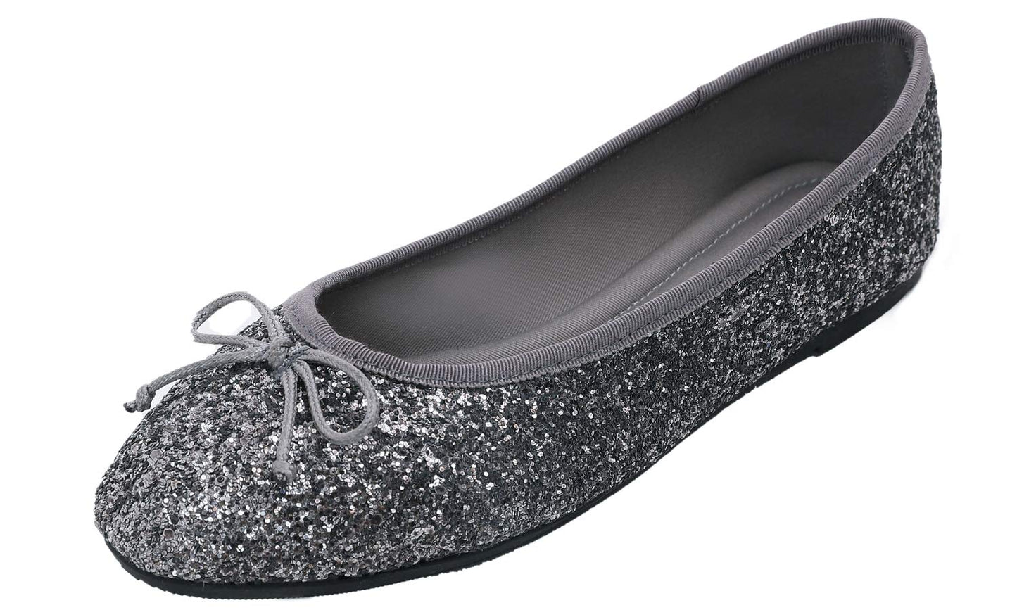 FEVERSOLE Women's Macaroon Colorful Memory Foam Cushion Insock Patent Ballet Flat