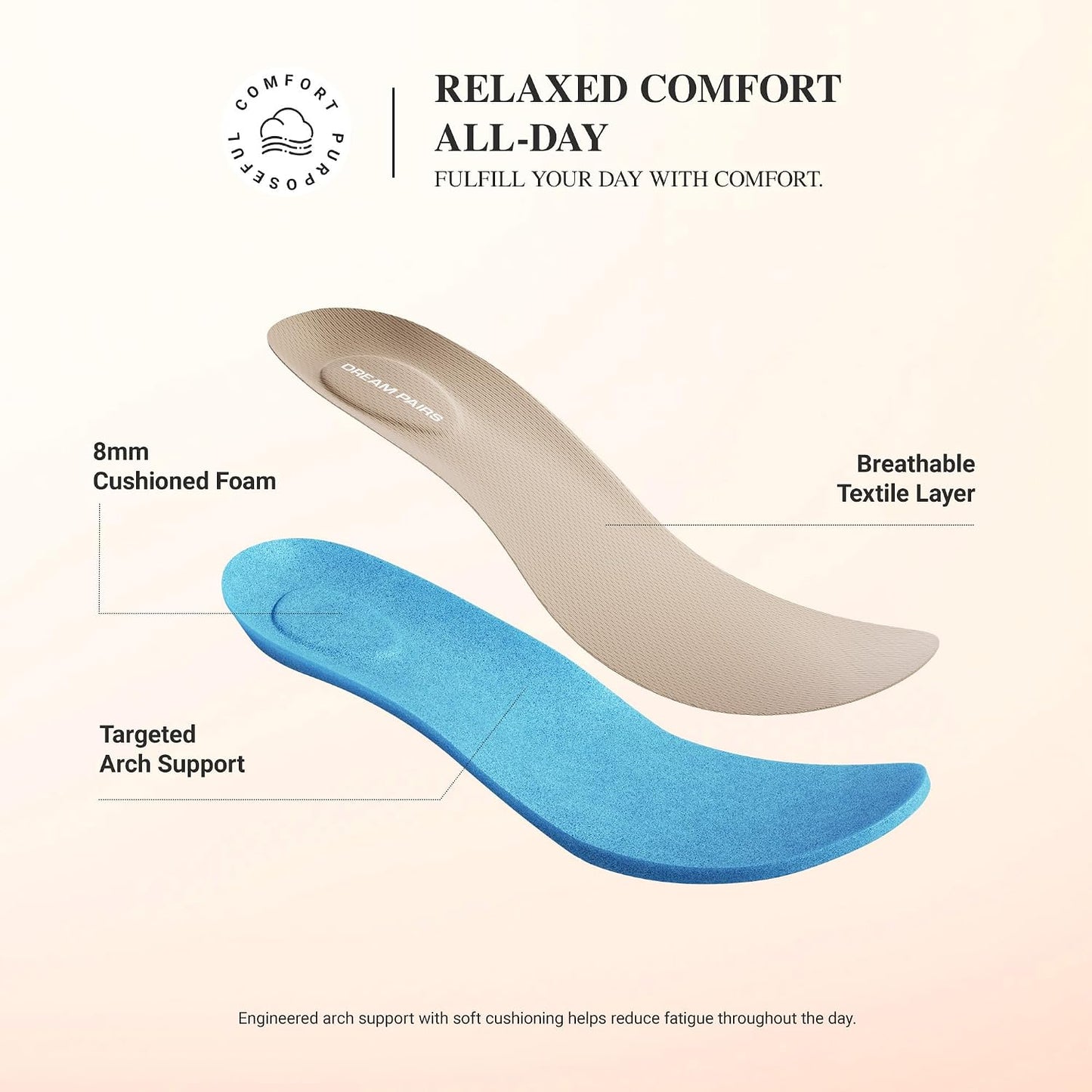 DREAM PAIRS Womens Ballet Wide Toe Arch Support Knit Flats | Foldable, Easy to be Tucked, Non-slip, Breathable Comfort Barefoot Flats Shoes