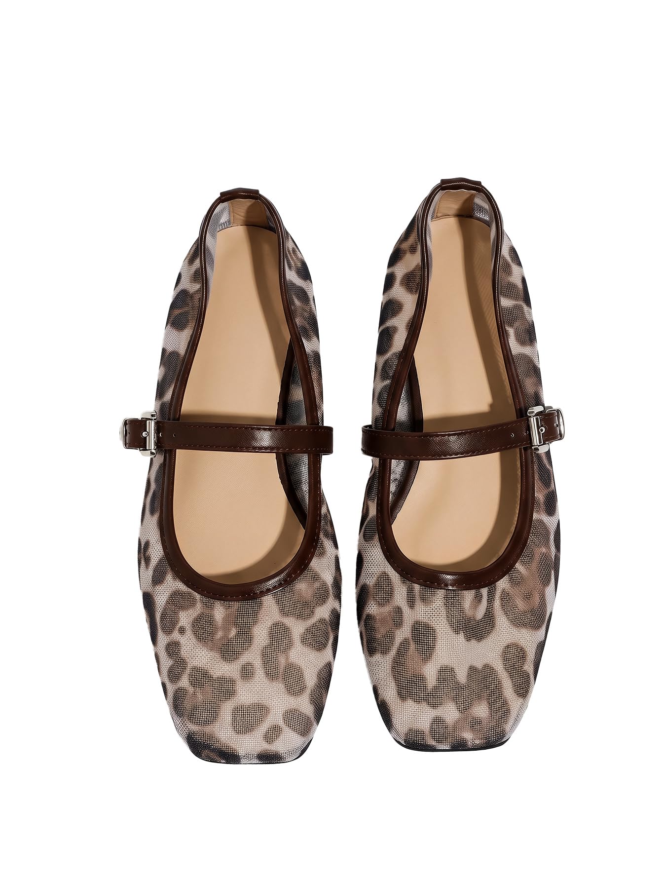 Milumia Summer Leopard Mesh Ballet Flats for Women Comfortable Dressy Work | Summer Shoes,Cute Ballerina Flats,Work Shoes Women Business Casual, Closed Toe Sandals,Slip On