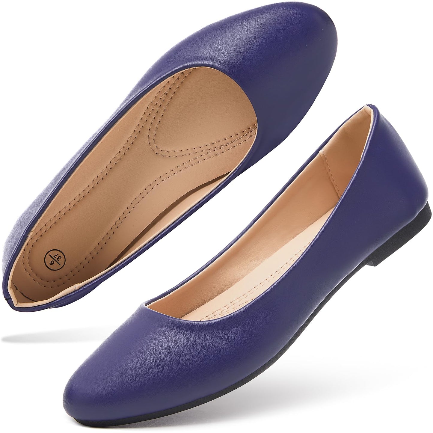 Hash Bubbie Women's Flats Shoes Ballet Flats Dress Shoes Comfortable PU Leather Slip on Shoes for Women