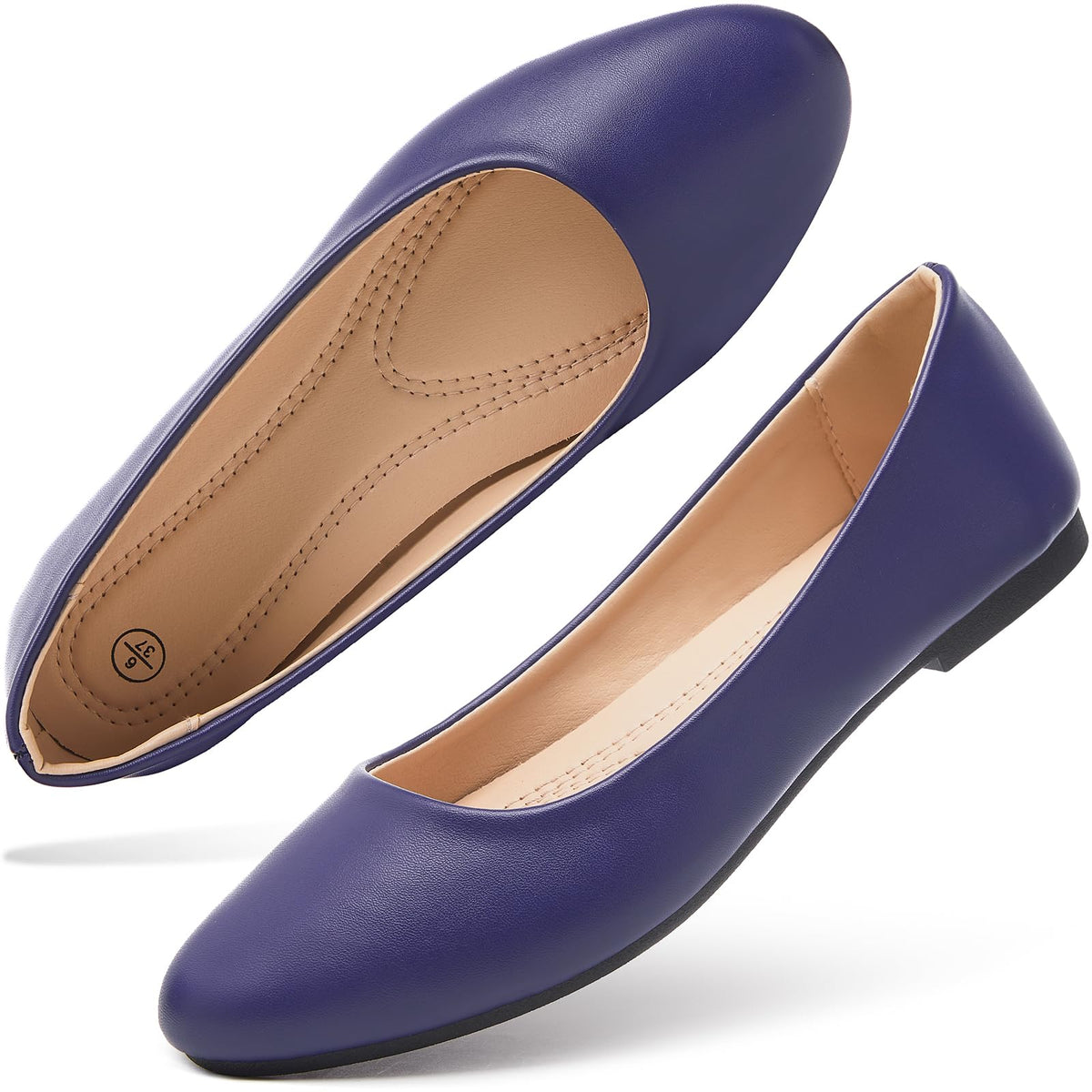 Hash Bubbie Women's Flats Shoes Ballet Flats Dress Shoes Comfortable PU Leather Slip on Shoes for Women