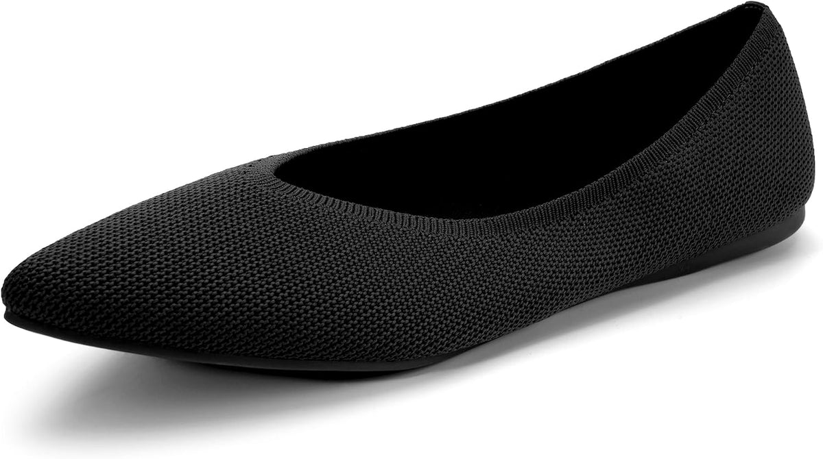 AprCoco Womens Ballet Pointed Toe Knit Flats Lightweight Washable Slip On Flats Shoes for Women Comfort Work Dressy