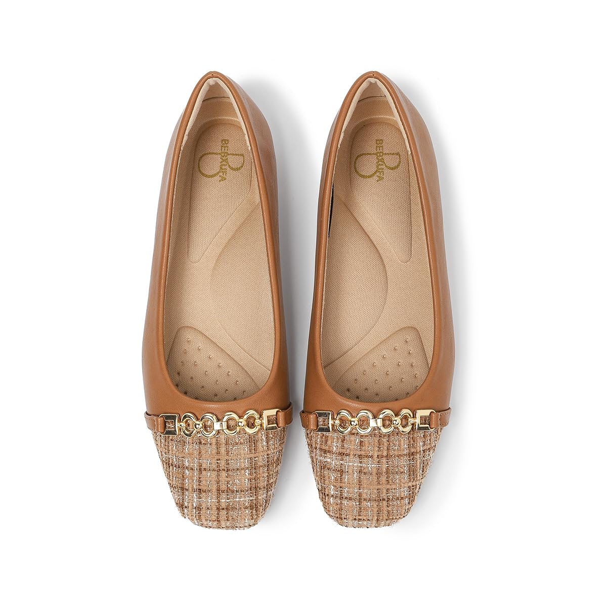 Dressy Flats for Women Square Toe Ballet Flats Comfortable Slip On Work Shoes Arch Support Office & Formal