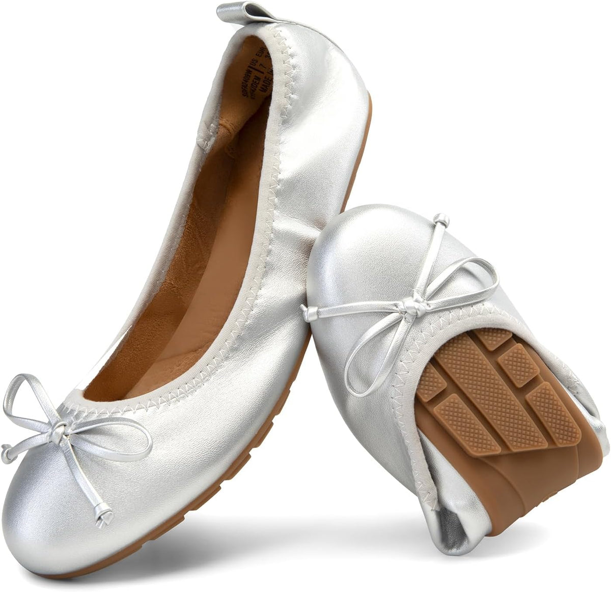 DREAM PAIRS Women's Foldable Bowknot Ballet Flats | Light Weight, Slip-On Dress Shoes, Round Toe, Offer all-day comfort for long walking, standing, dancing