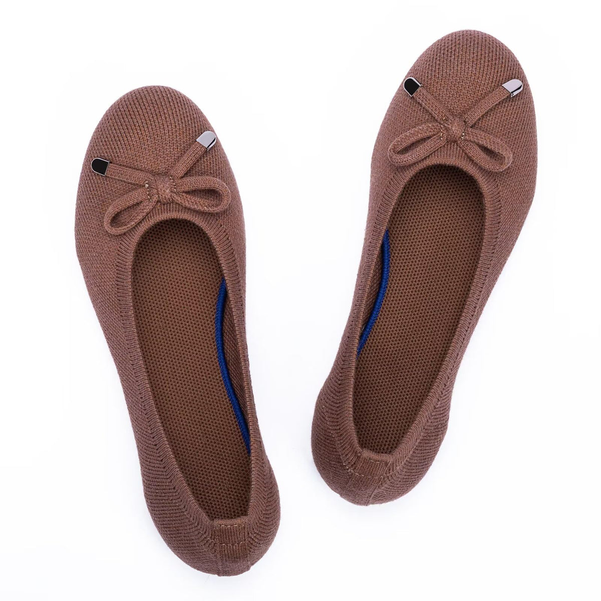 Frank Mully Women’s Ballet Flat Shoes Knit Dress Shoes Round Toe Slip On Ballerina Flats for Woman Low Wedge Comfort Soft