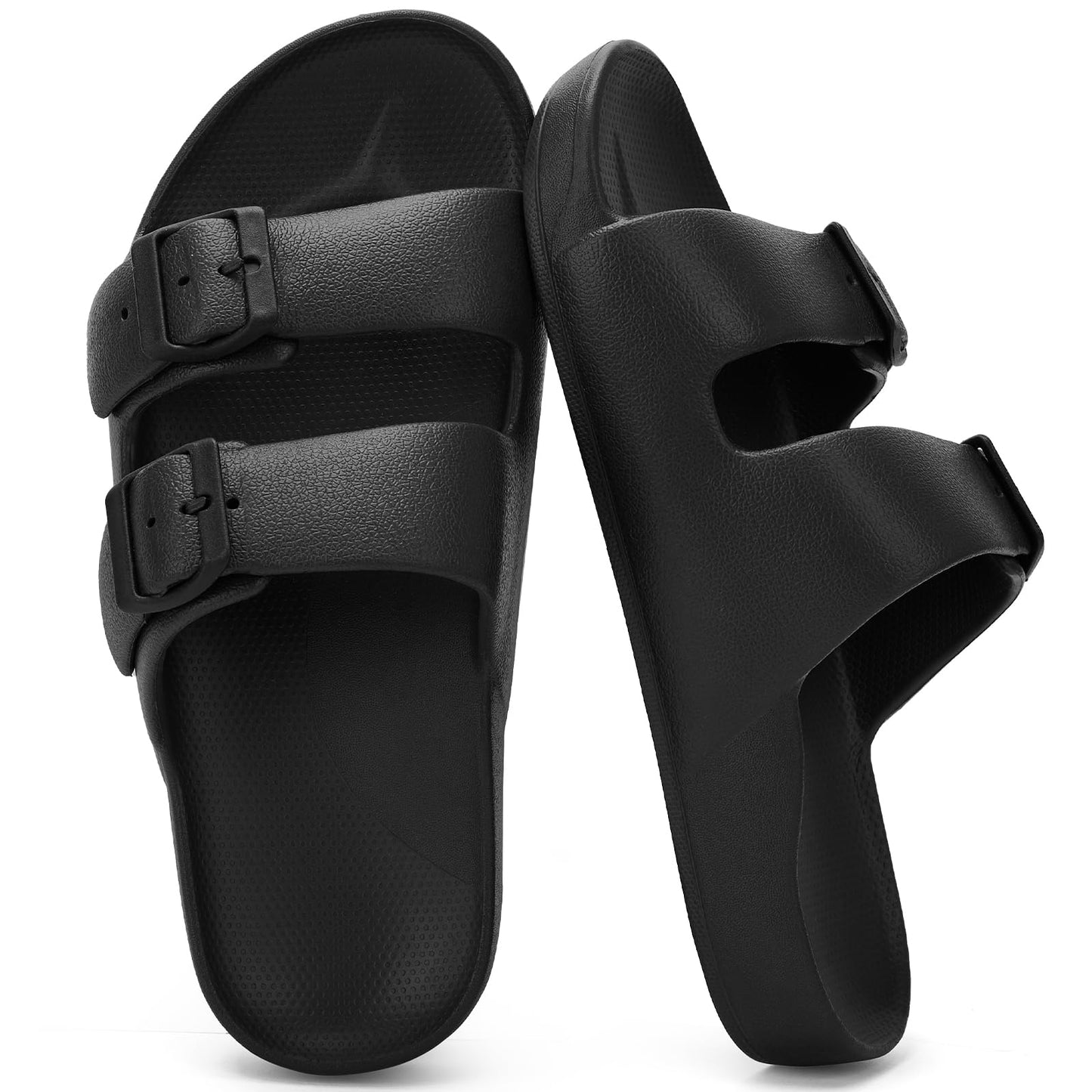 Womens Comfortable Arch Support Beach Sandals Waterproof Eva Slides | Adjustable Double Buckles,Quick Dry,Summer Walking Slides,Non Slip,Lightweight,Pool Sandals,Shower Outdoor Shoes