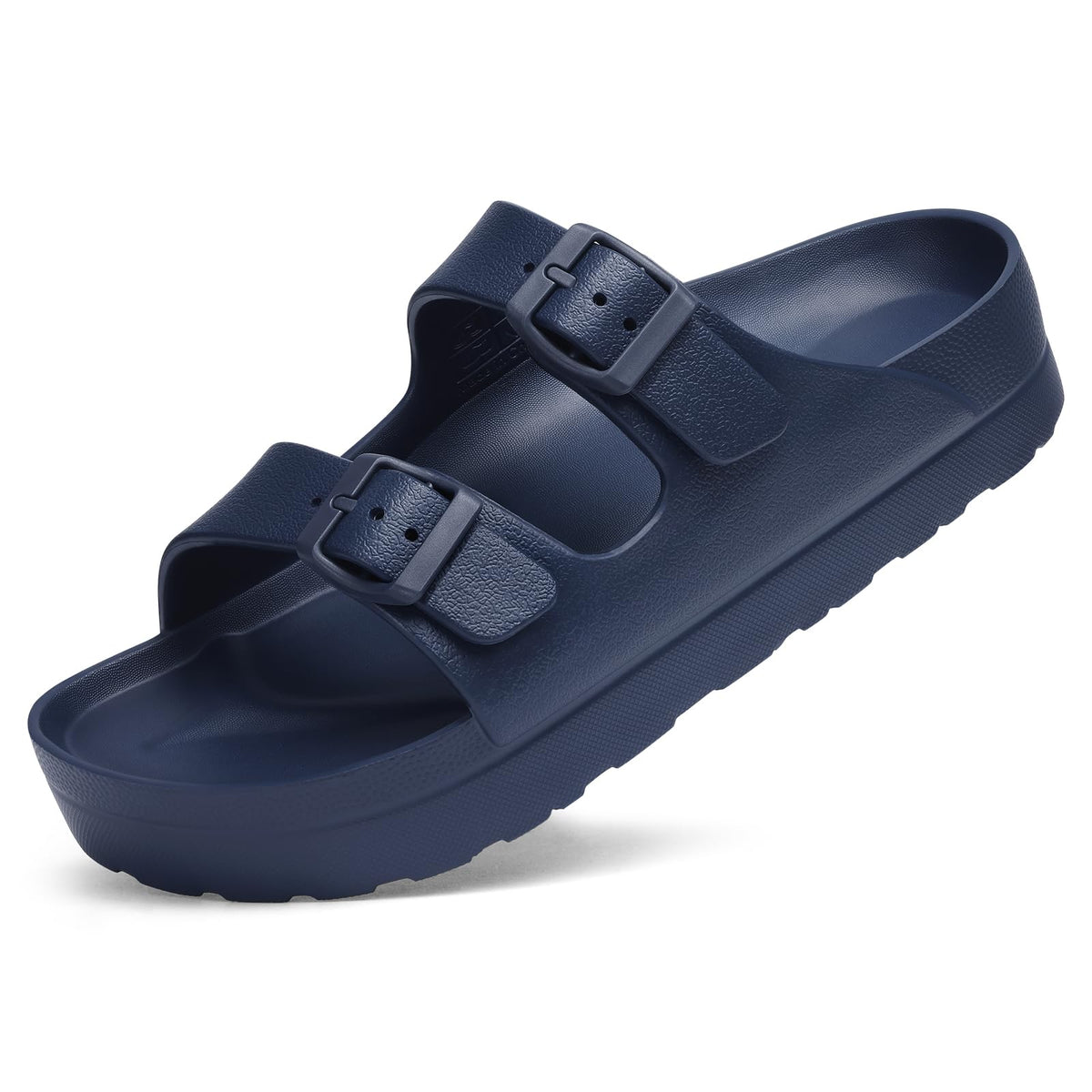 Goosecret Women's Comfortable Arch Support Walking Platform Sandals | Lightweight Chunky Slip-On Foam Slides with Adjustable Buckle, Sandals for Beach and Daily Wear