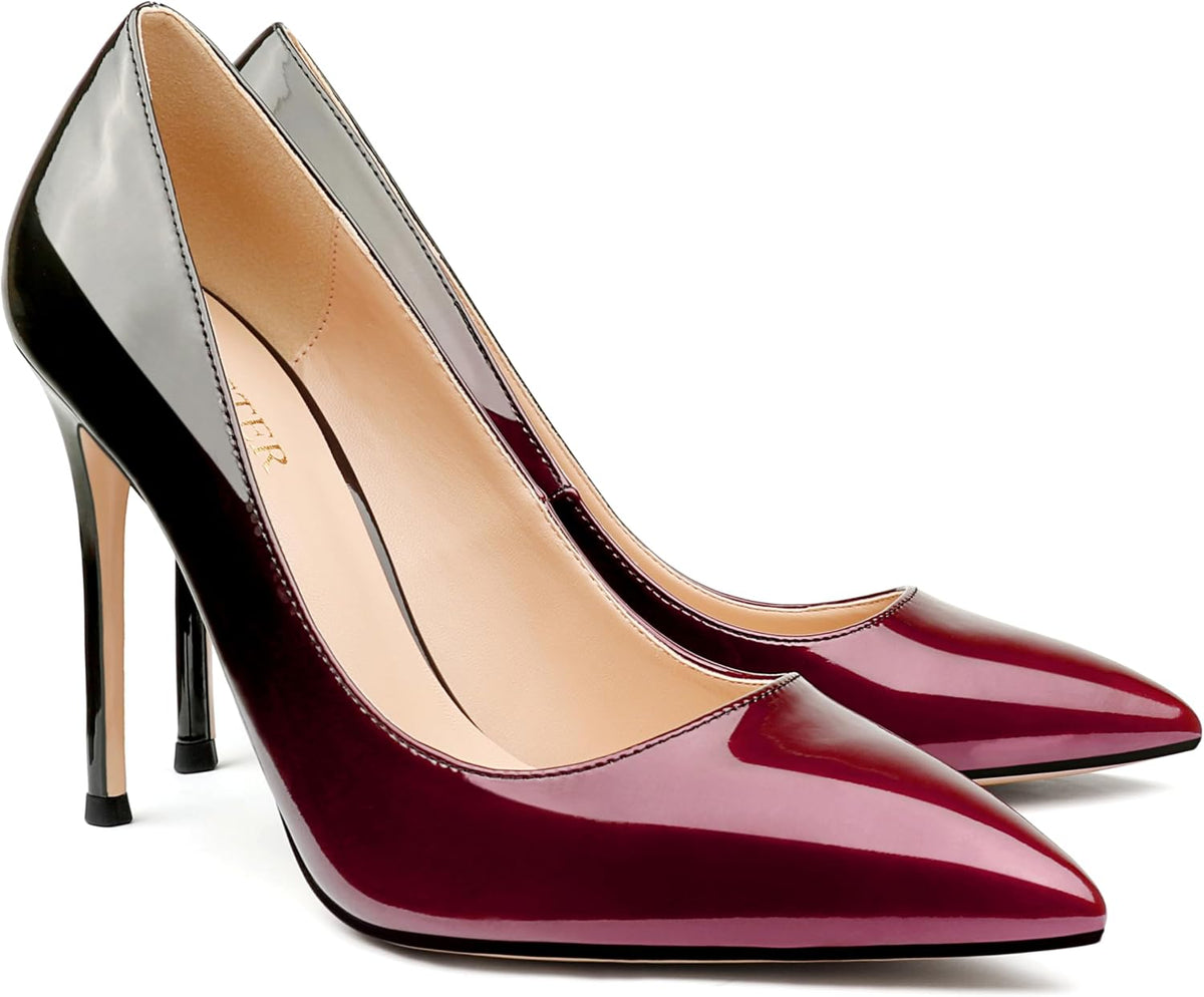 COLETER Women's 4 Inch Pumps Pointed Toe Dress Shoes Slip On Stiletto Pumps | Closed Toe Stiletto High Heel Pumps, Elegant Dress Heels for Business Casual, Formal, Evening Party